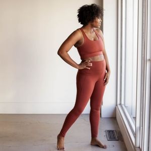 Girlfriend Collective High Rise Classic Compressive Leggings in Sedona